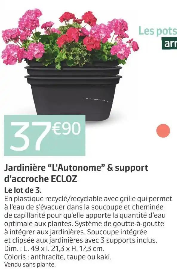 ECLOZ Jardinière “L'Autonome” & support d'accroche