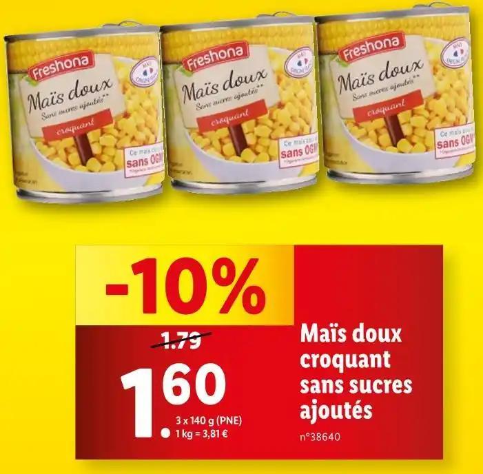 Freshona Maïs doux
