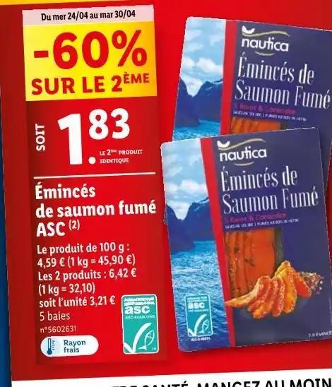 Émincés de saumon fumé ASC
