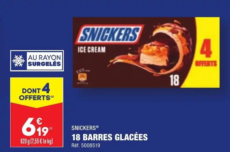 18 BARRES GLACÉES