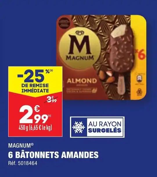 6 BÂTONNETS AMANDES