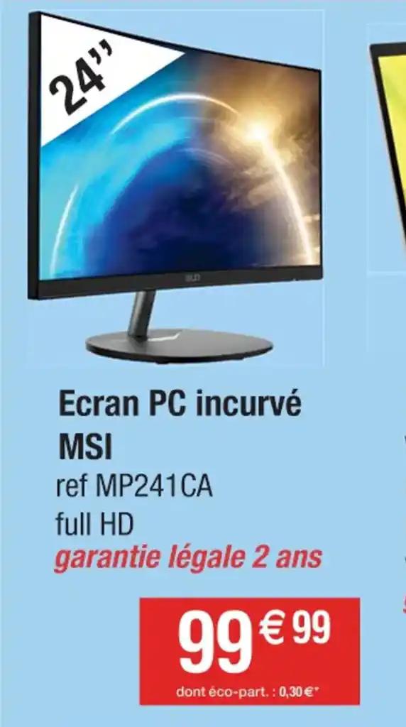 Ecran PC incurvé MSI