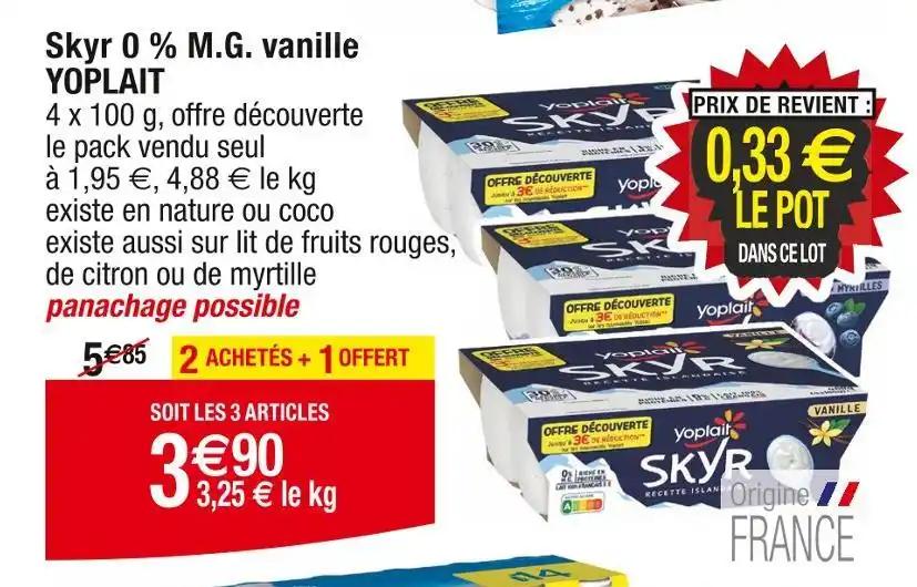 YOPLAIT Skyr 0 % M.G. vanille