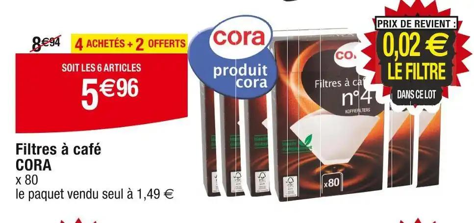 CORA Filtres à café