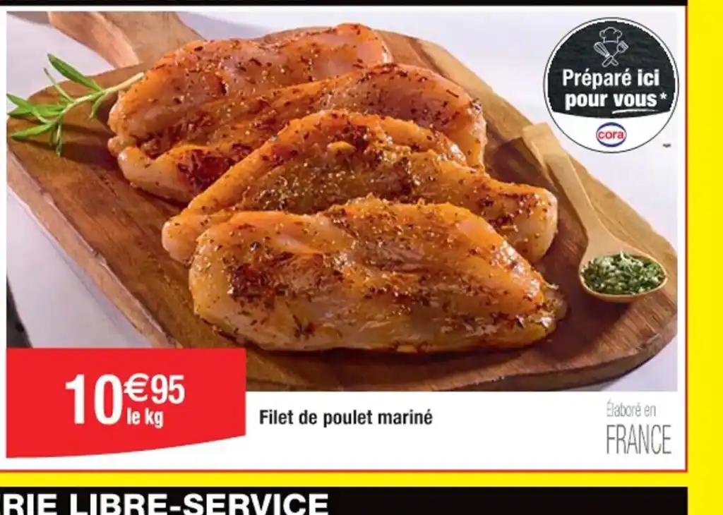 Filet de poulet mariné