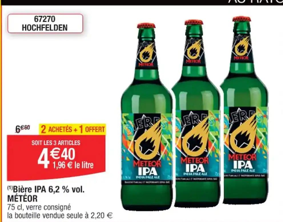 Bière IPA 6,2 % vol. MÉTÉOR