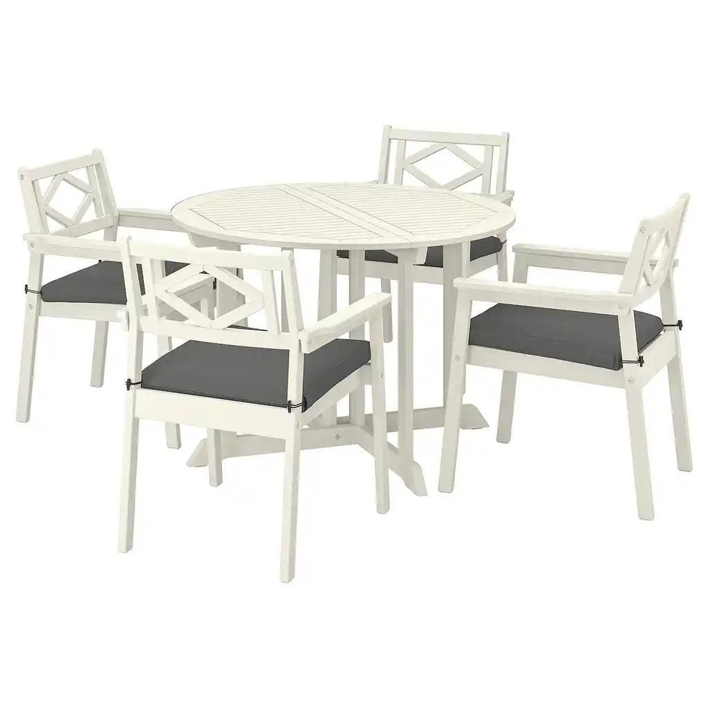 Bondholmen Table+4 chaises accoud, extérieur, blanc/beige/frösön/duvholmen gris foncé