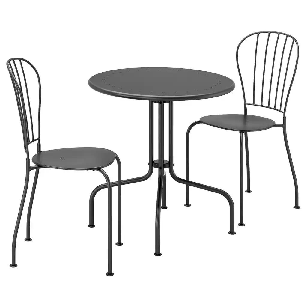 LÄckÖ Table+2 chaises, extérieur, gris