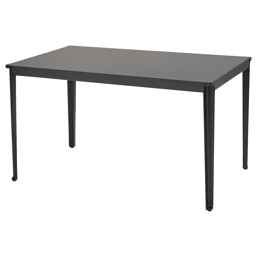 TegelÖn Table, extérieur, gris foncé/noir, 140x86 cm
