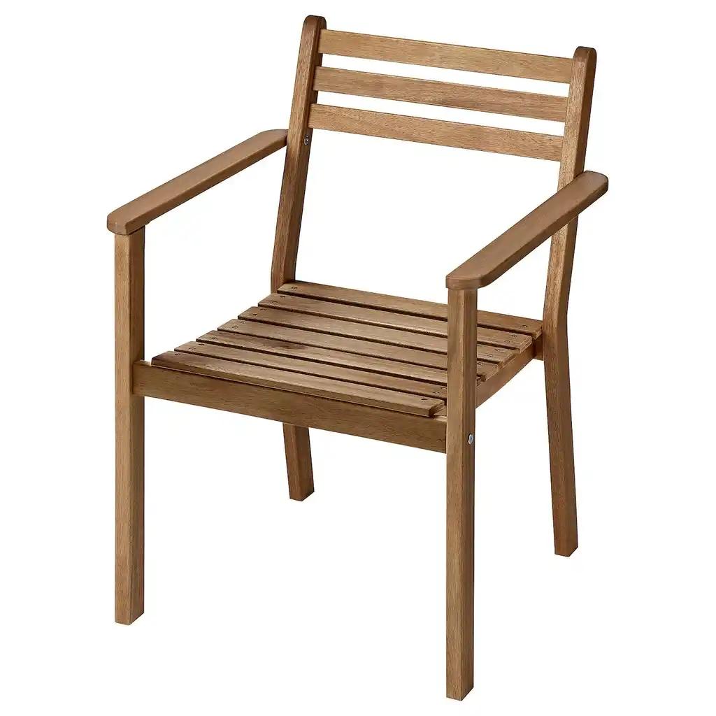 Askholmen Chaise avec accoudoirs, extérieur, brun foncé