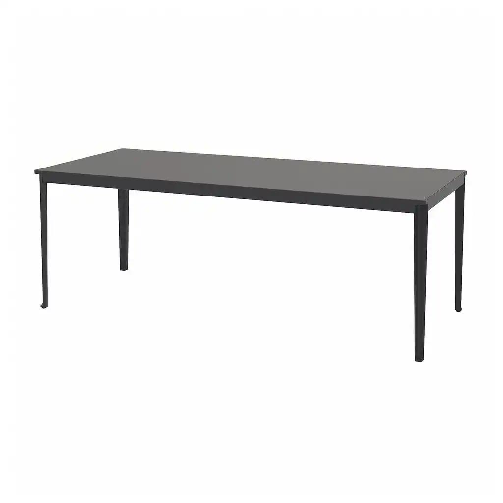 TegelÖn Table, extérieur, gris foncé/noir, 216x86 cm
