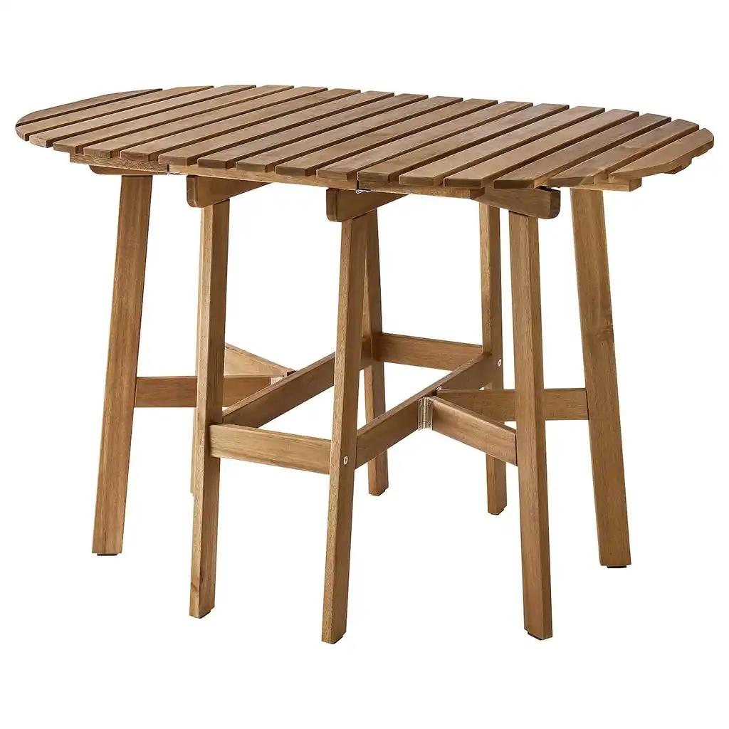 Askholmen Table pliante, extérieur, brun foncé