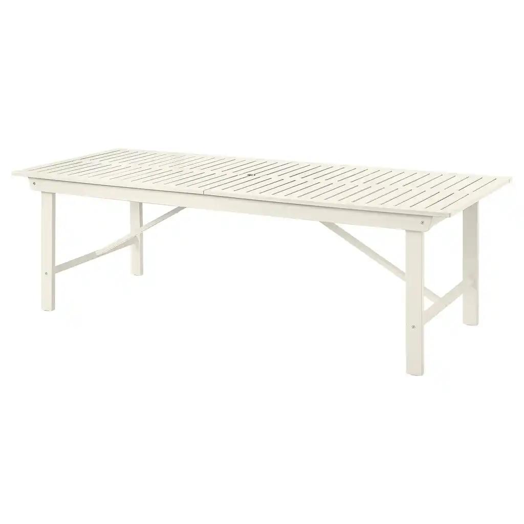 Bondholmen Table, extérieur, blanc/beige, 235x90 cm