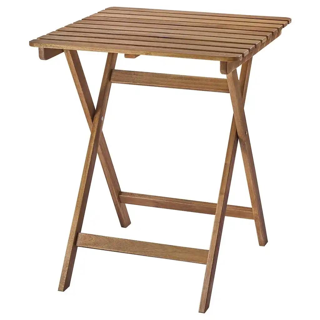 Askholmen Table, extérieur, pliable brun foncé, 60x62 cm