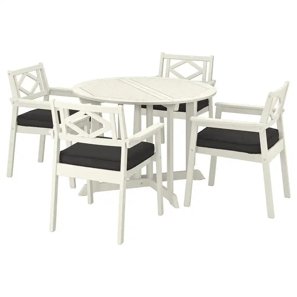 Bondholmen Table+4 chaises accoud, extérieur, blanc/beige/järpön/duvholmen anthracite