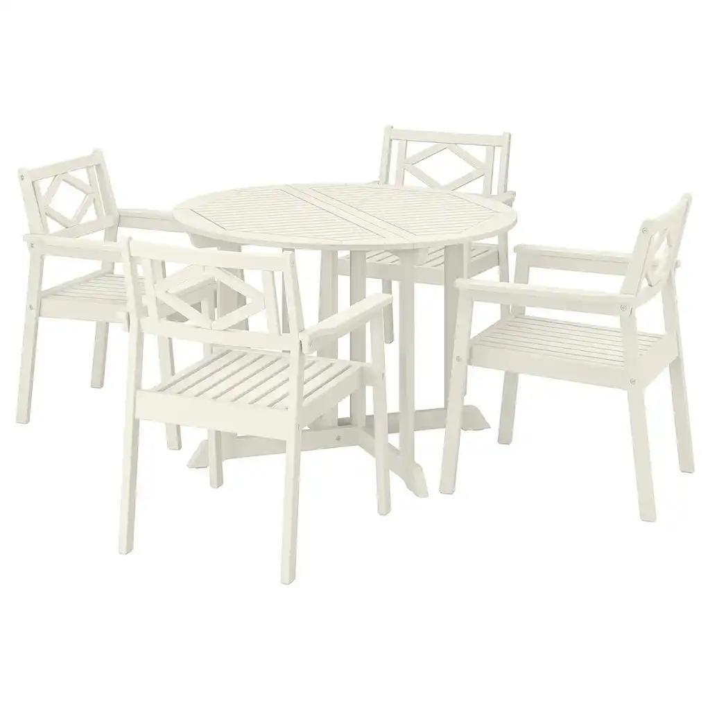 Bondholmen Table+4 chaises accoud, extérieur, blanc/beige