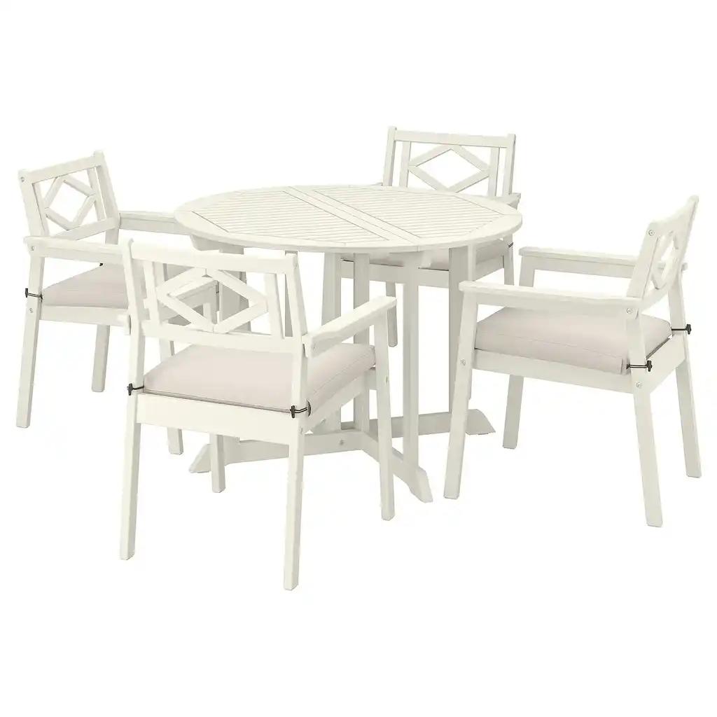 Bondholmen Table+4 chaises accoud, extérieur, blanc/beige/frösön/duvholmen beige