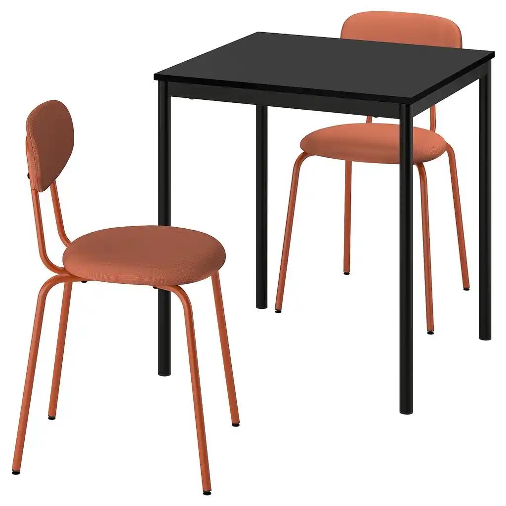 Sandsberg / ÖstanÖ Table et 2 chaises, noir noir/remmarn brun-rouge, 67 cm