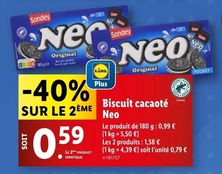 Biscuit cacaoté Neo