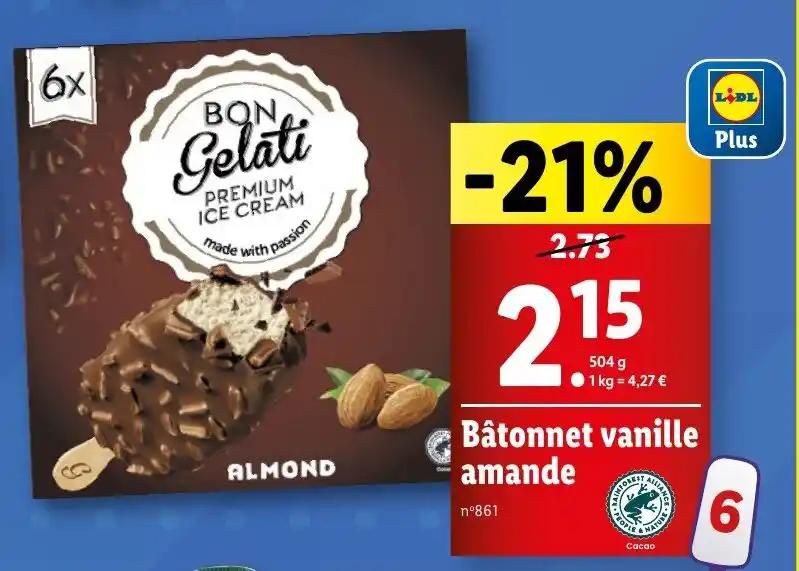 Bâtonnet vanille amande