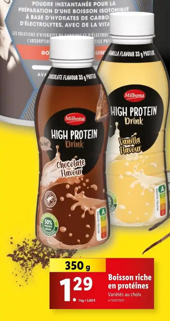 Boisson riche en protéines