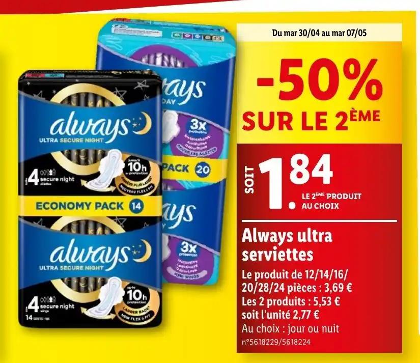 Always ultra serviettes
