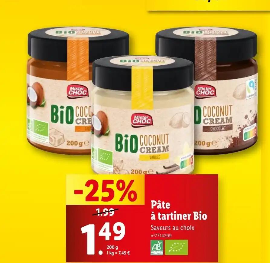 Pâte à tartiner Bio