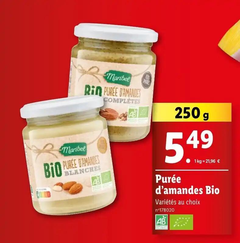 Purée d'amandes Bio