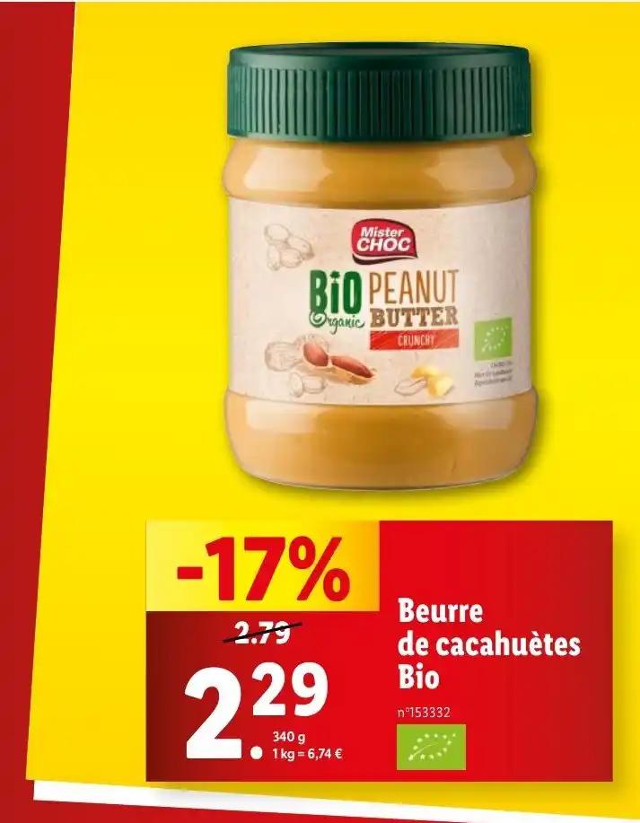 Beurre de cacahuètes Bio