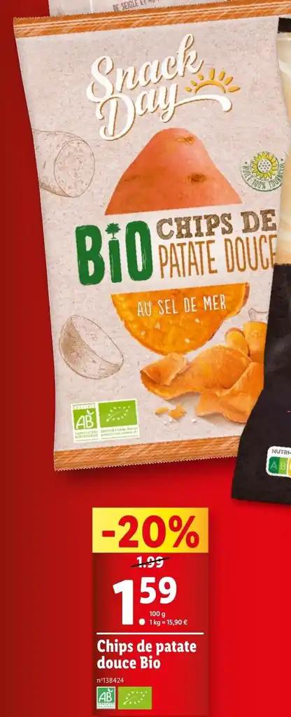 Chips de patate douce Bio