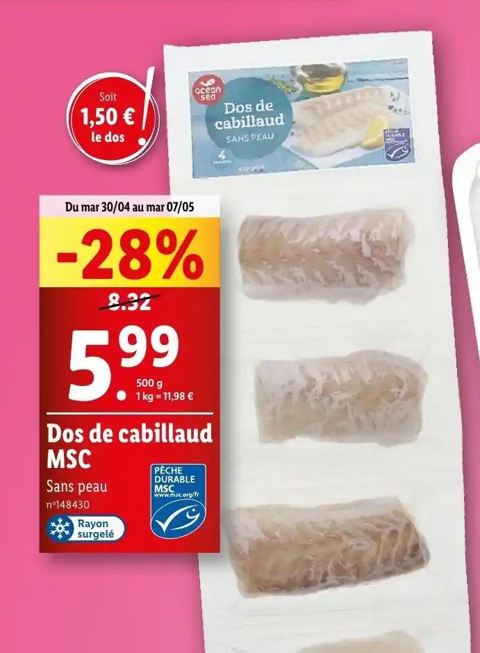 Dos de cabillaud MSC