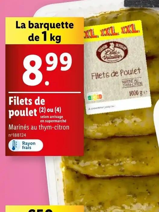 Filets de poulet (2) ou (4)