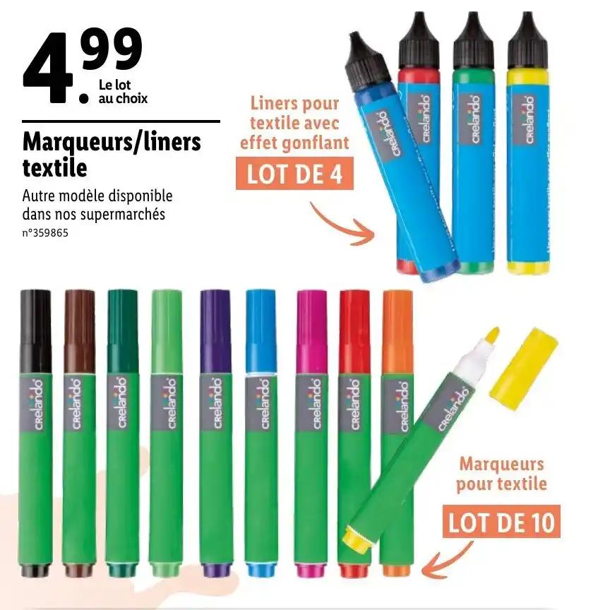 Marqueurs/liners textile