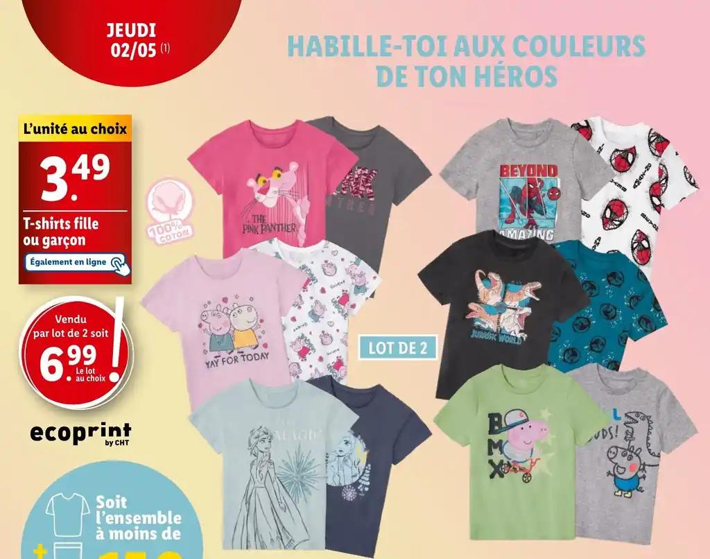 T-shirts fille ou garçon