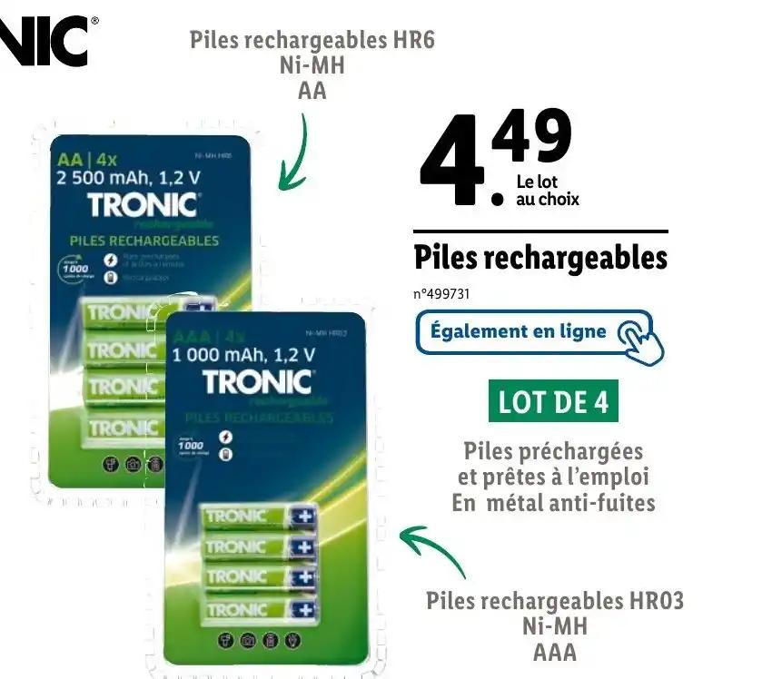 Piles préchargées