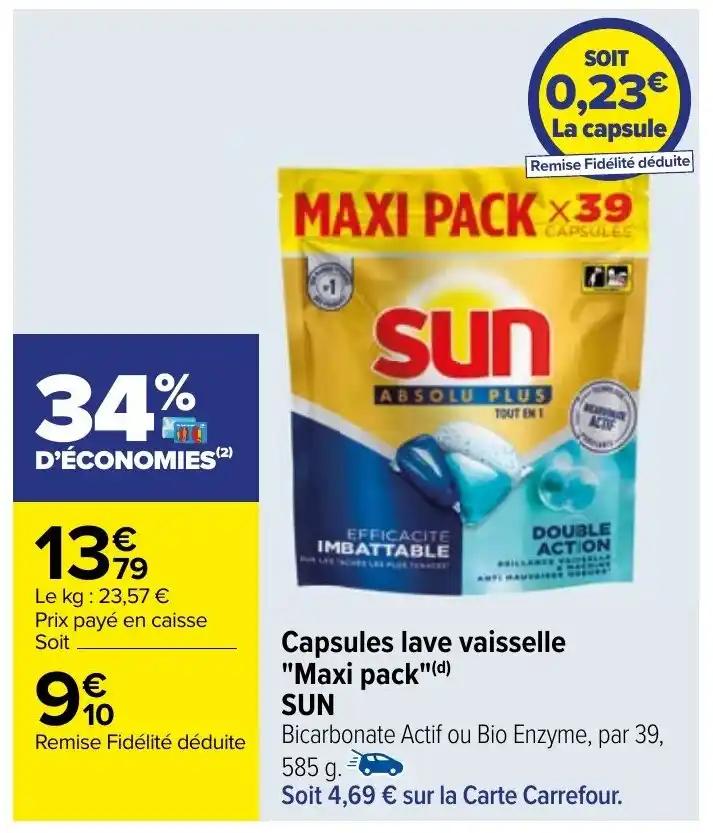 Capsules lave vaisselle "Maxi pack"(d) SUN