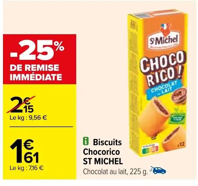 Biscuits Chocorico ST MICHEL Chocolat au lait, 225 g.