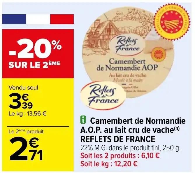 Camembert de Normandie A.O.P. au lait cru de vache(n) REFLETS DE FRANCE