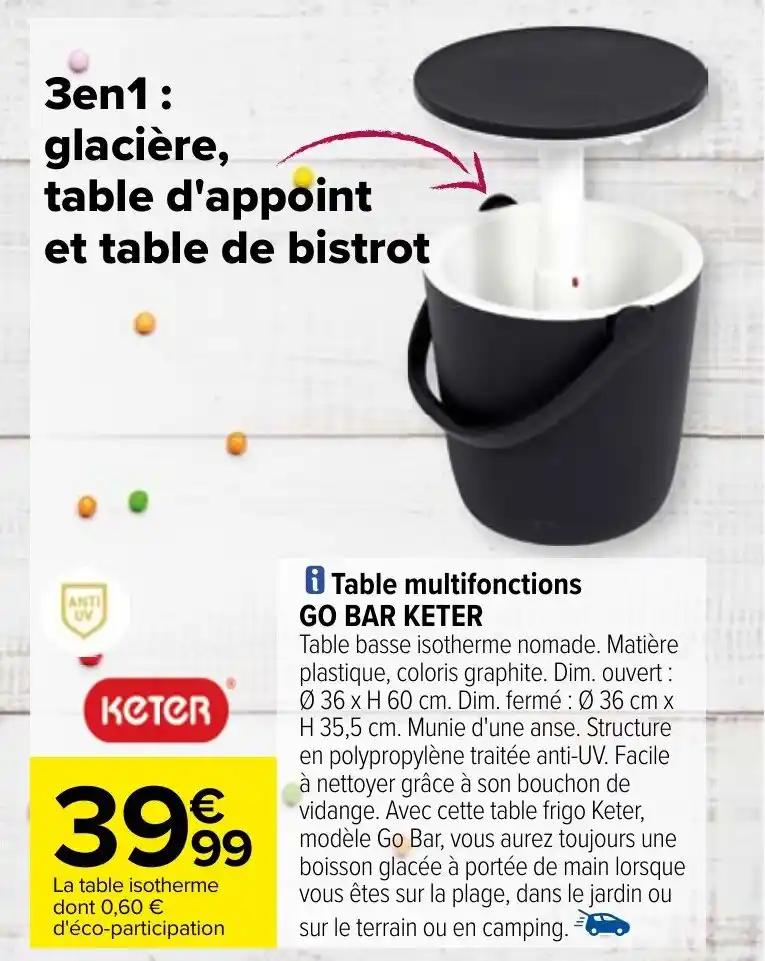 Table multifonctions GO BAR KETER