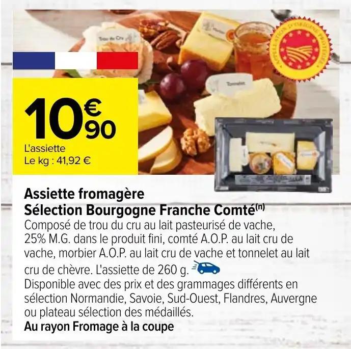 Assiette fromagère Sélection Bourgogne Franche Comté (n)