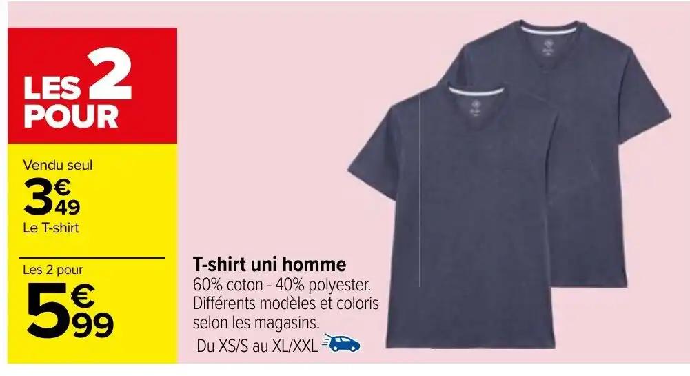 T-shirt uni homme