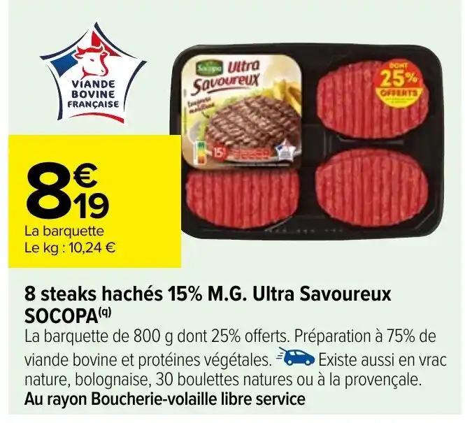 8 steaks hachés 15% M.G. Ultra Savoureux SOCOPA (9)