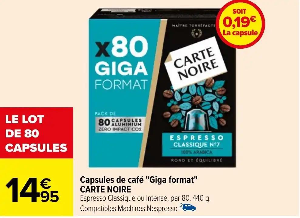 Capsules de café "Giga format" CARTE NOIRE