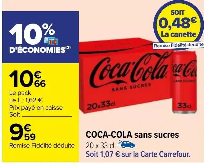 COCA-COLA sans sucres