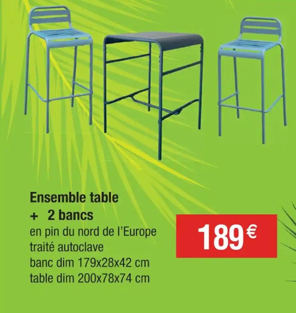 Ensemble table + 2 bancs