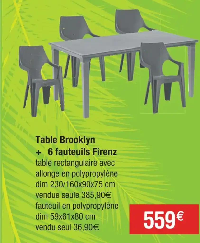 Table Brooklyn + 6 fauteuils Firenz