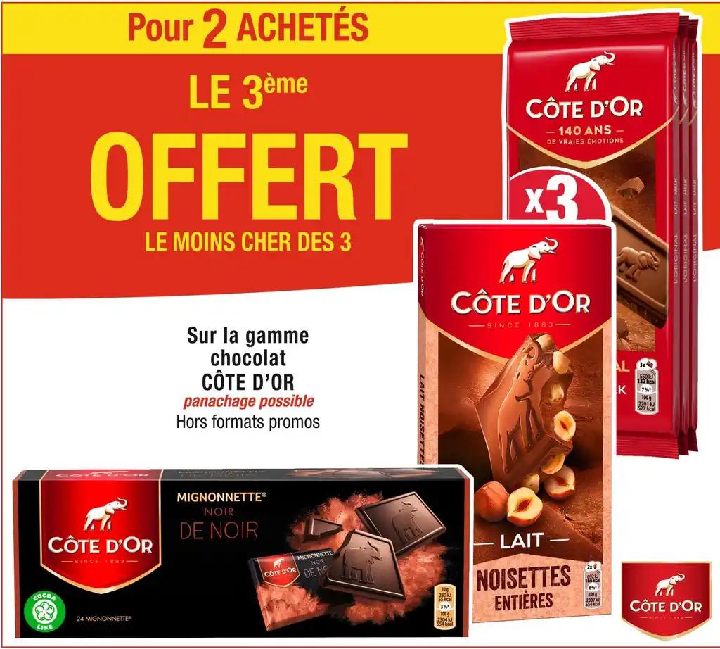CÔTE D’OR Pour 2 ACHETÉS LE 3ème OFFERT Sur la gamme chocolat CÔTE D’OR
