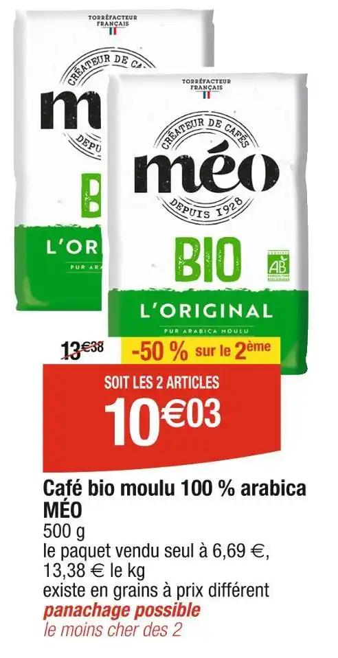 MÉO Café bio moulu 100 % arabica