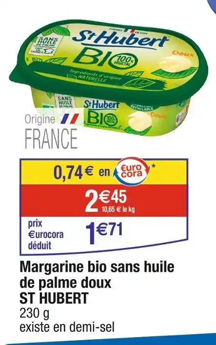 ST HUBERT Margarine bio sans huile de palme doux