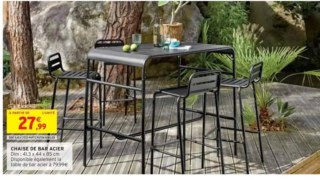 CHAISE DE BAR ACIER